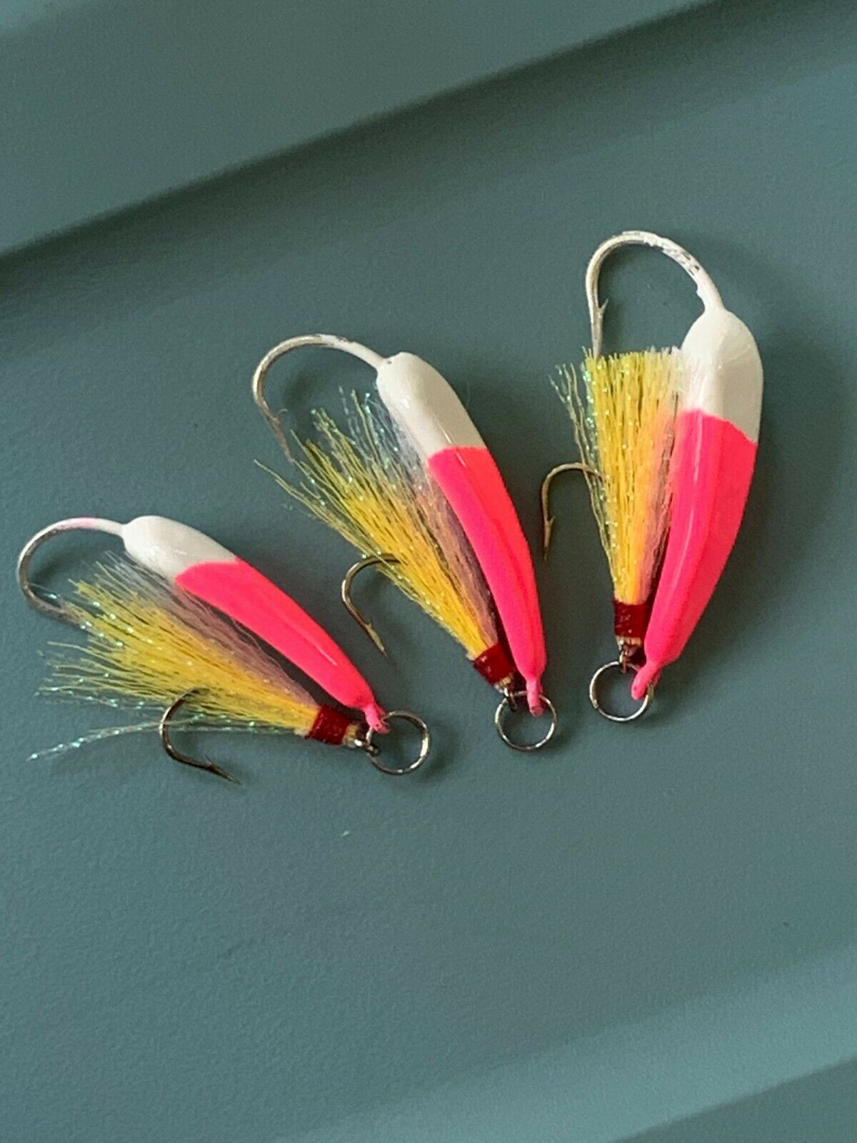 Ringed Pompano Jig B. Yellow/ White/Pink Teaser